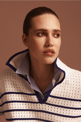 Striped Knitted Polo Shirt