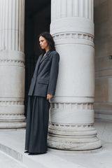 Masculine-Style Pinstripe Suit