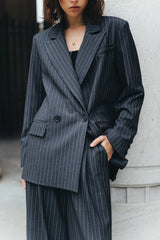 Masculine-Style Pinstripe Suit