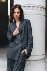 Masculine-Style Pinstripe Suit