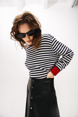 Кофта тельняшка с цветными акцентами - от бренда №8