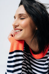 Кофта тільняшка з кольоровими акцентами