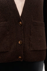 Шоколадний кардиган з мериносової вовни